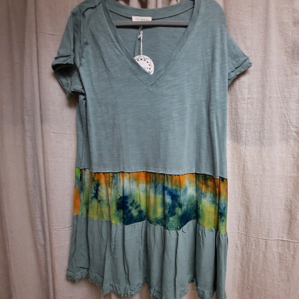 Plus size tie dye summer dress